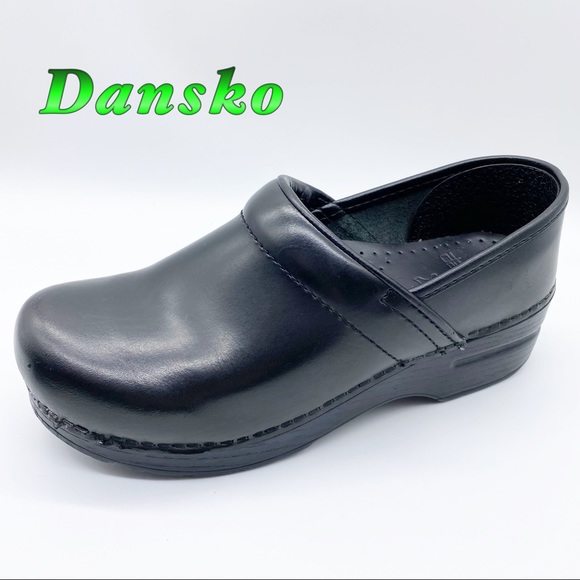 Dansko Shoes - Dansko-Black Leather Professional Slip on Clog 37